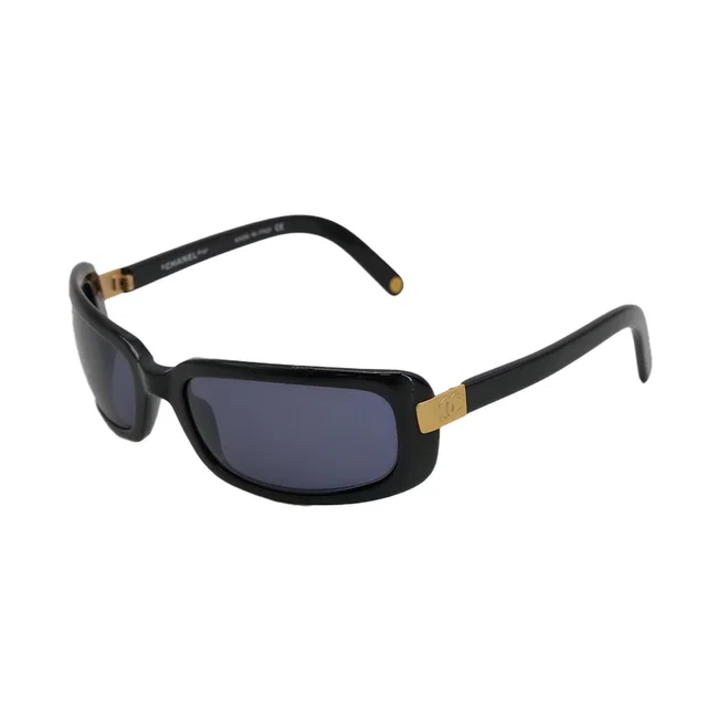 Chanel Vintage Cocomark Sunglasses Black Gold Eyewear in Black from Luxury Promise