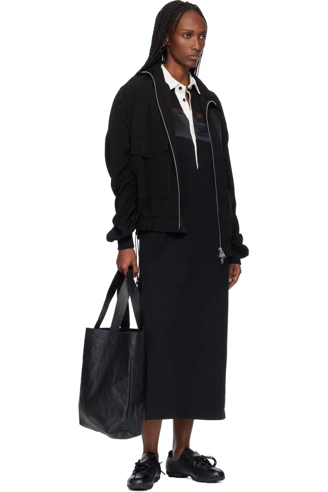 Black 'Y-3' Leather Tote, photo 4 of 4 from SSENSE