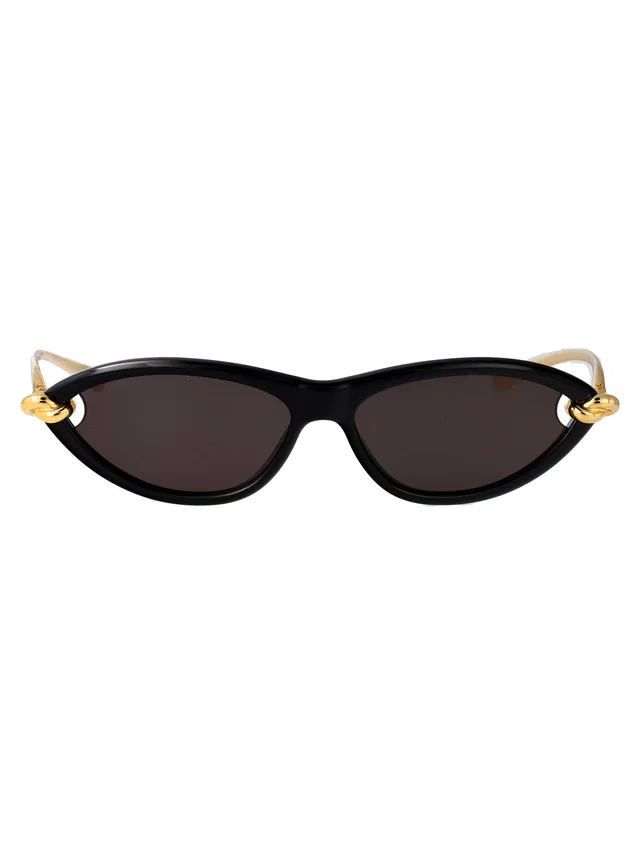 Bottega Veneta Bv1390s Metal Cat-Eye Sunglasses — Black in Black from HEWI