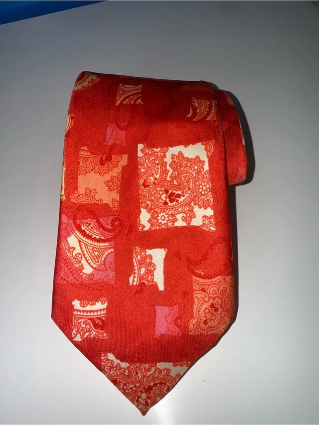 Lanvin Vintage Paris Red Silk Paisley Patchwork Tie Geometric Corporate Sleek in red Silk from Poshmark
