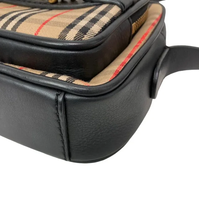 Burberry Cotton Canvas Leather Shoulder Bag in Canvas from LuxUness, photo 14 of 16