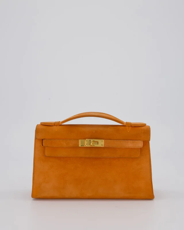 Hermès Vintage Mini Kelly Pochette Bag in Orange Calfskin from Sellier, photo 2 of 23