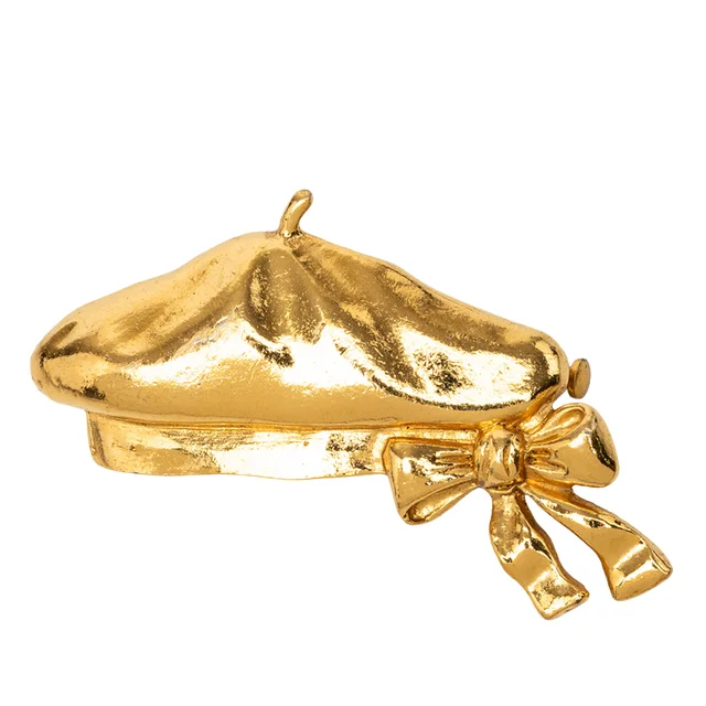 Gold Chanel Gold Plated Beret Hat Brooch in Gold from Designer Revival, photo 1 of 1