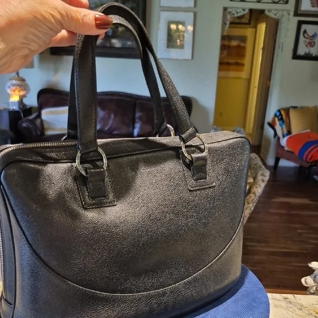 Bvlgari Decollete Handbag Black Leather In Ec. Beautiful Structured Purse.Ec. in black|red Leather from Poshmark