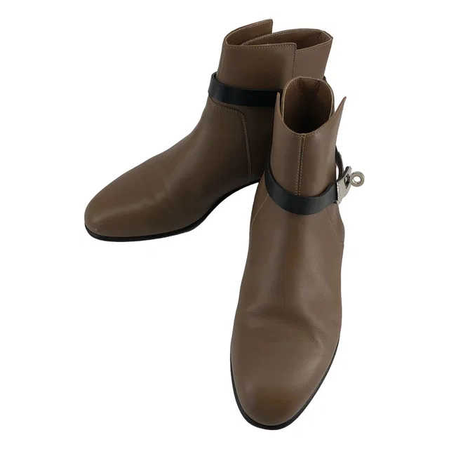 Hermès Neo Kelly Ankle Short Boots Brown Silver 36.5 in Brown from The Reluxe