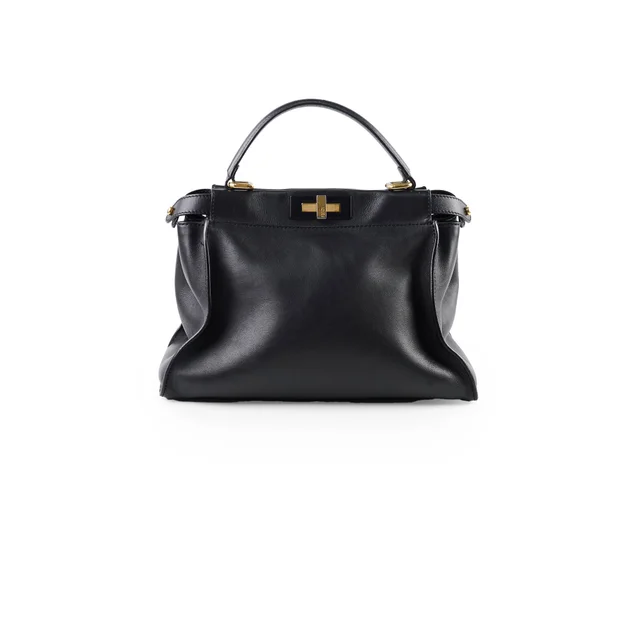 Fendi Peekaboo Medium Black Leather in Black Leather from The Purse Affair