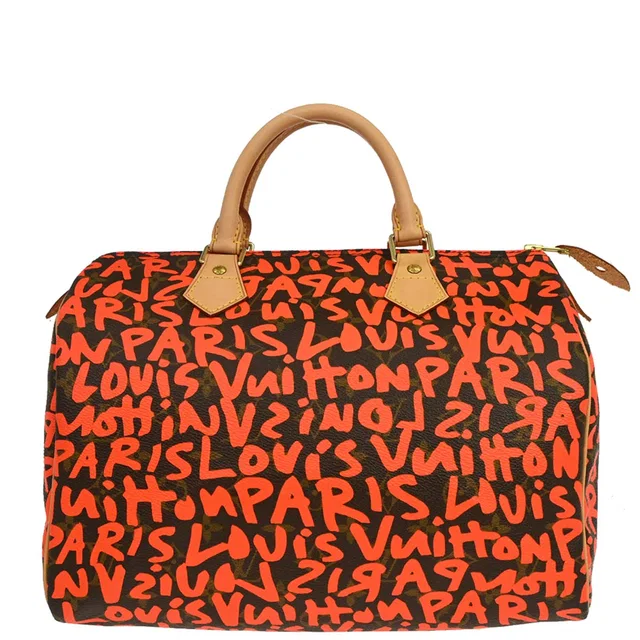 Louis Vuitton Orange Monogram Graffiti Speedy 30 Handbag M93705 in Orange Canvas from AMORE Vintage Tokyo