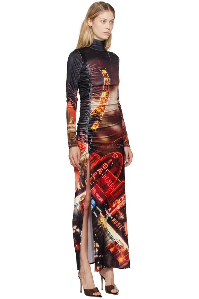 Jean Paul Gaultier Black & Red 'The Velvet Pigalle' Maxi Dress, photo 2 of 4 from SSENSE