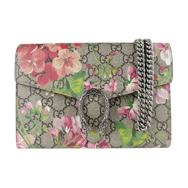 Gucci Chain Wallet GG Flora Dionysus in Canvas from The Reluxe