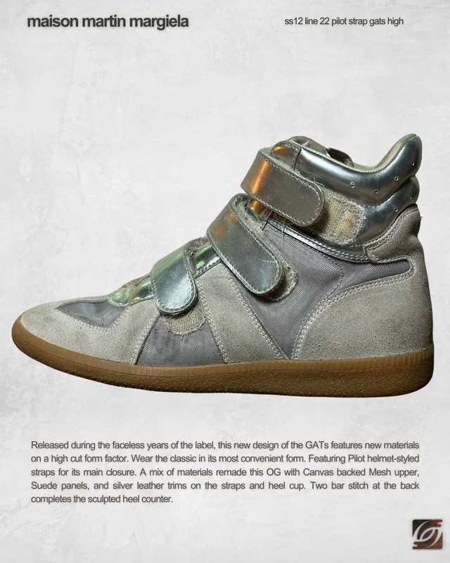 Maison Margiela Ss12 Line 22 Pilot Strap Gats High Shoes in blue Suede from Grailed