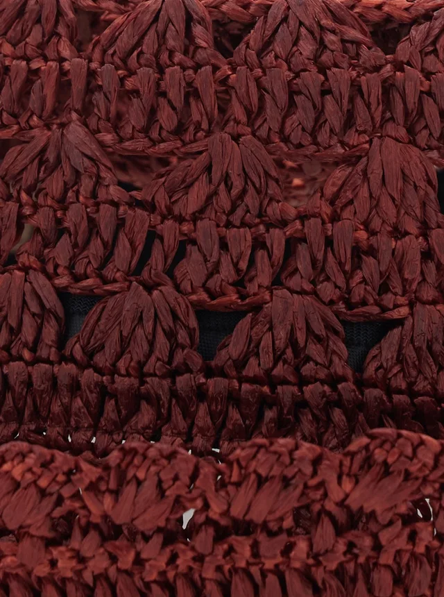 Twinset Brown Hat with Woven Design in Viscose for Women in Brown, photo 6 of 6 from Gaudenzi Boutique