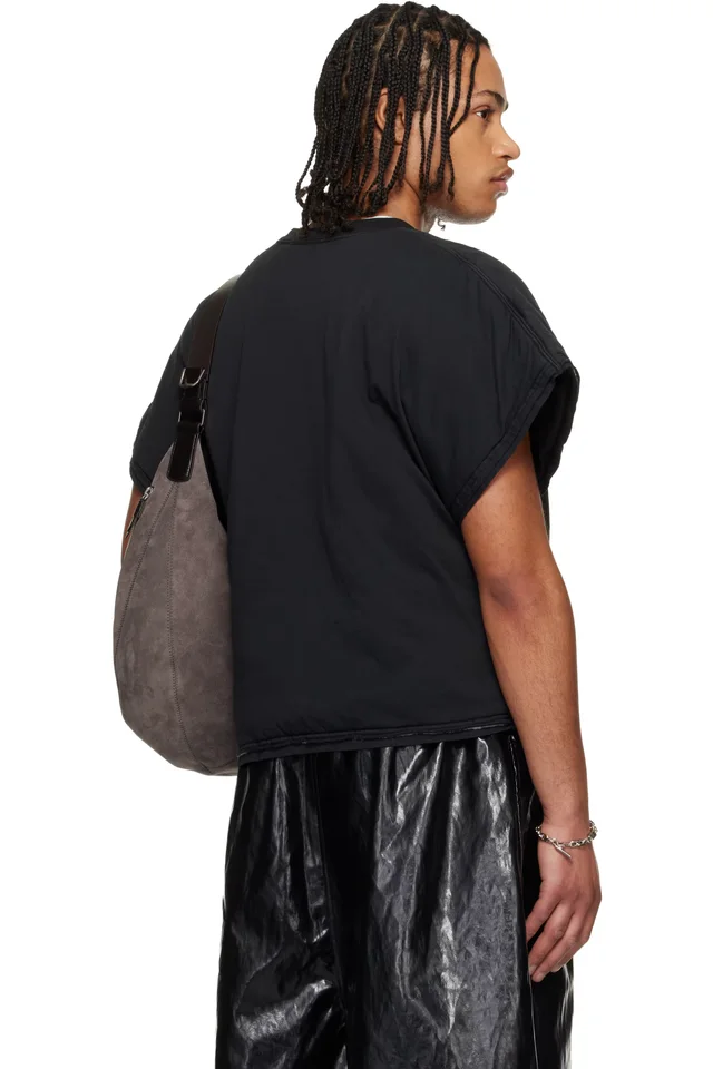 LU'U DAN Black Wadded Pocket T-shirt, photo 3 of 4 from SSENSE