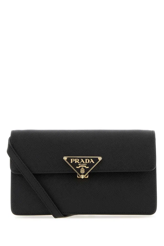 Prada Saffiano Leather Crossbody Bag — Black Vitello in Black Saffiano leather from HEWI
