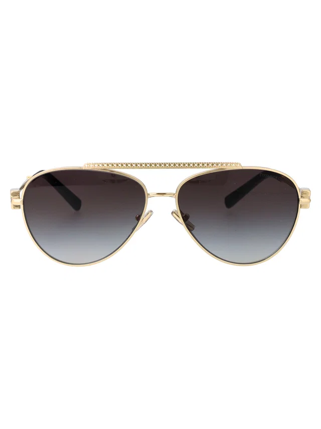 Tiffany & Co. 0tf3101b Pale Gold Metal Aviator Sunglasses — Steel in Gold from HEWI