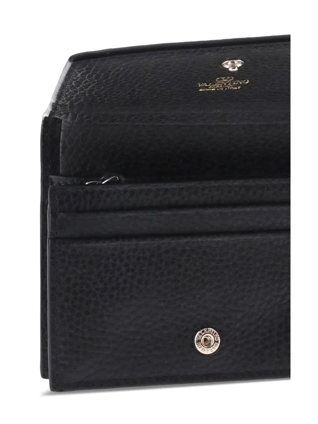 Valentino Garavani Rockstud Wallet — Black Calf Leather Bos Taurus in Black Calfskin from HEWI, photo 2 of 2