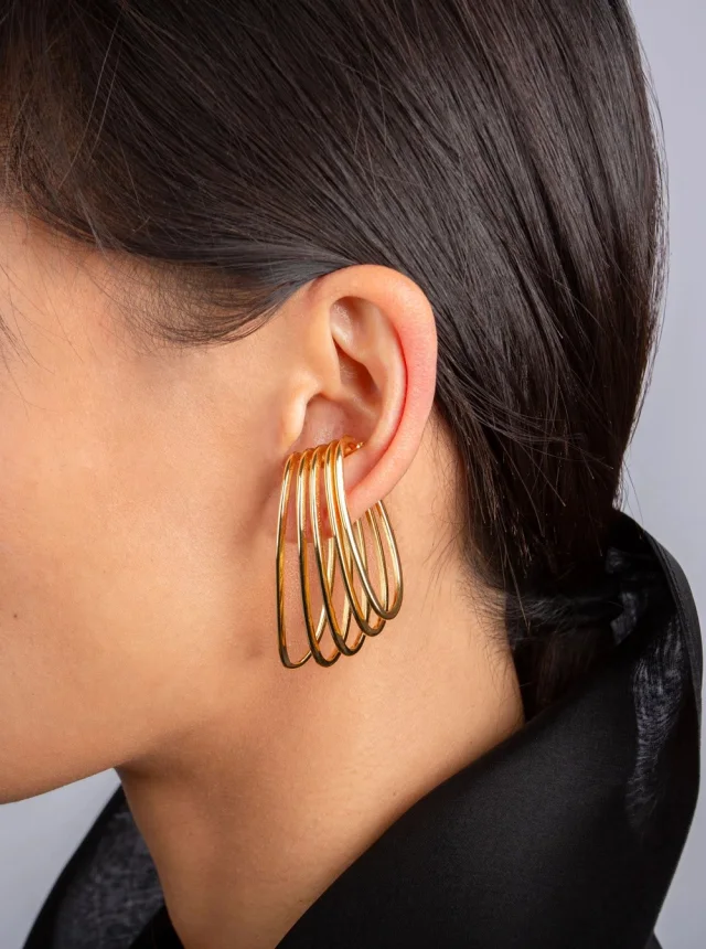 FEDERICA TOSI gold-colored Earrings with five-ring design in metal women, photo 5 of 6 from Gaudenzi Boutique