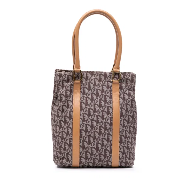 Brown Dior Diorissimo Trotter Canvas Tote in Brown Canvas from Designer Revival