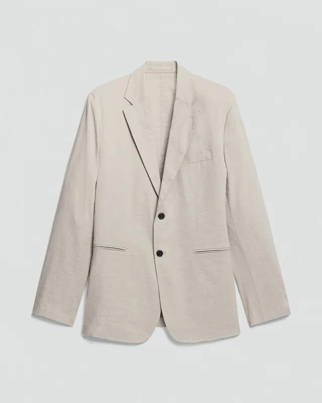 Theory Standard Blazer in Good Linen in SILVER CLOUD 62% Linen, 36% Viscose, 2% Elastane, photo 7 of 14 from Theory