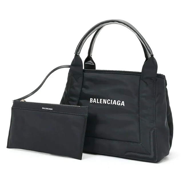 Balenciaga Navy Cabas S Tote Bag 339933 Nylon Black in black Nylon from Grailed