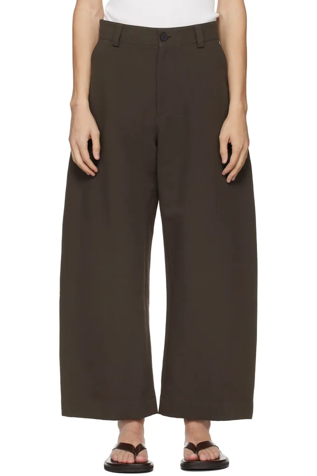 Studio Nicholson Brown Levy Trousers, image 1 of 1 from SSENSE
