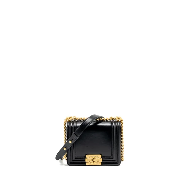 Chanel mini square boy bag limited edition calfskin black GHW (Microchip) in Black Calfskin from EMIER