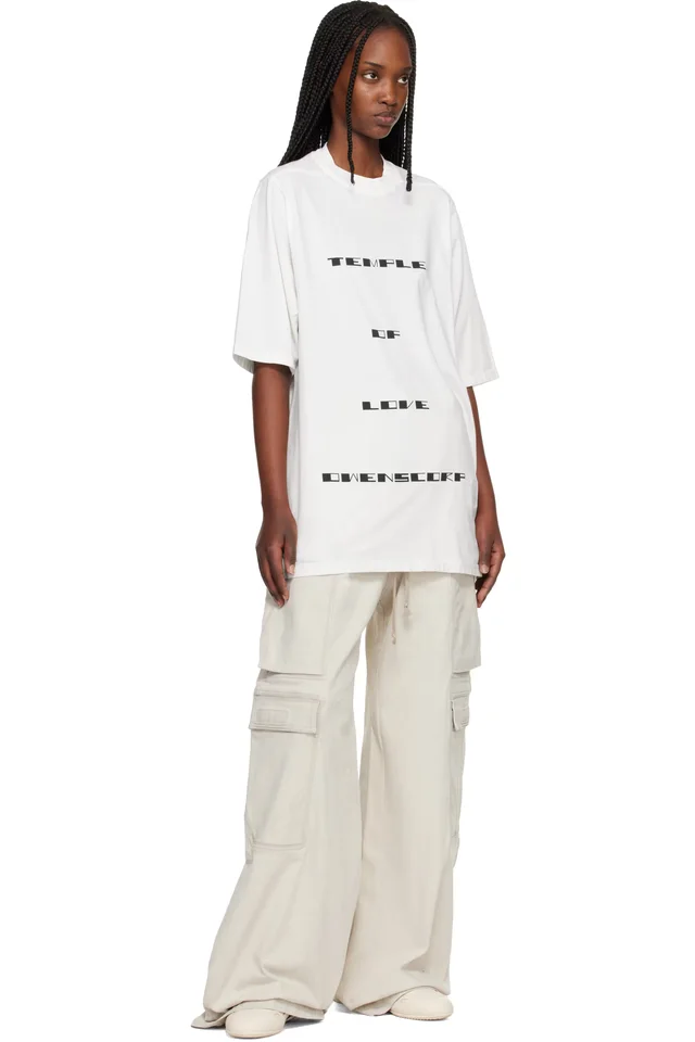 Rick Owens DRKSHDW Off-White Temple Jumbo S/S T-shirt, photo 4 of 4 from SSENSE