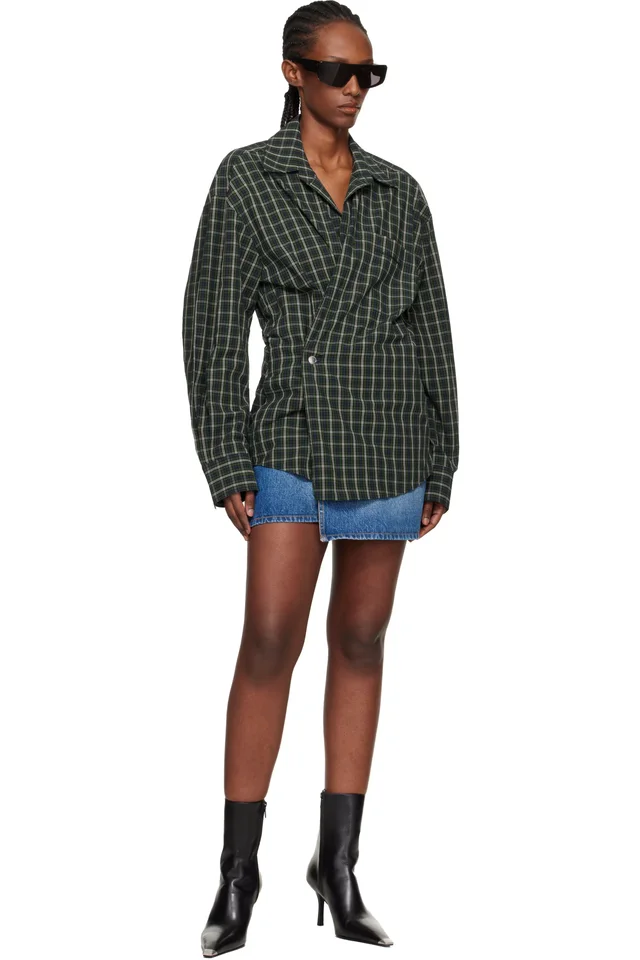 Alexander Wang Green Pre-Styled Wrap Minidress, photo 4 of 4 from SSENSE