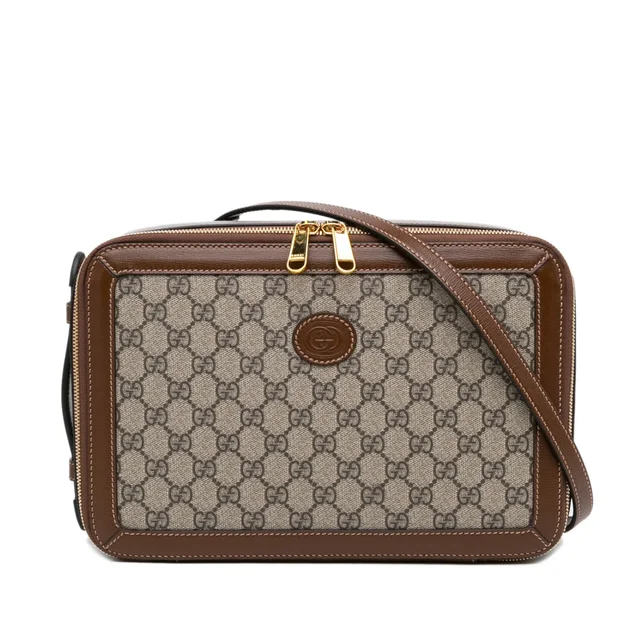Brown Gucci GG Supreme Azalea Box Bag Satchel in Brown Coated canvas from Designer Revival