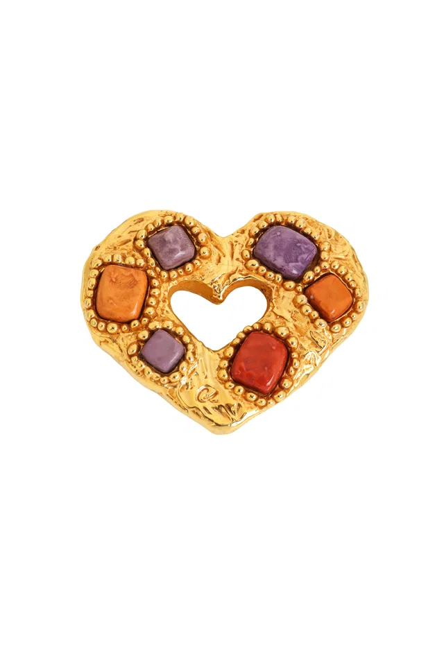 Christian Lacroix Resin Rock Heart Brooch in Resin from Recess LA