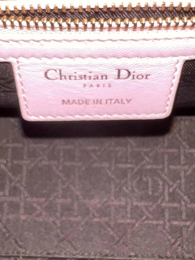 Medium Cannage Pink Lady Dior bag in Pink from HEWI, photo 5 of 6