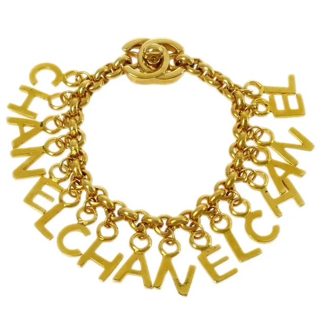 Chanel Turnlock Gold Chain Bracelet 96P in Gold from AMORE Vintage Tokyo
