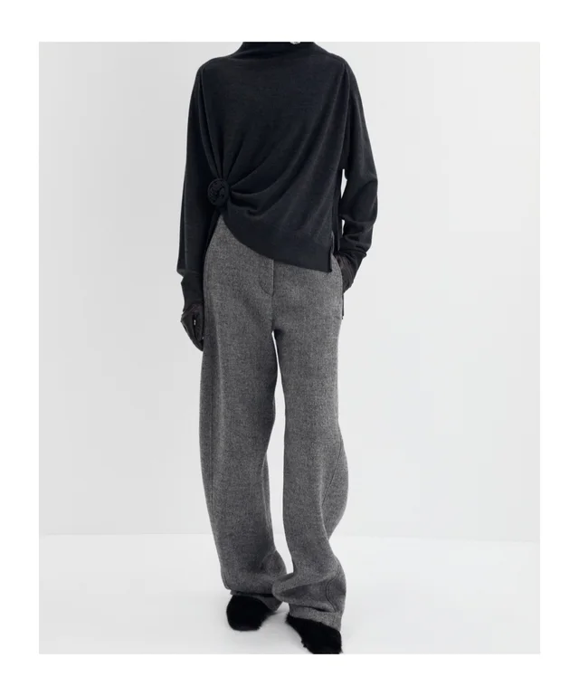 Magda Butrym Knotted wool turtleneck in grey, photo 4 of 4 from SENSER