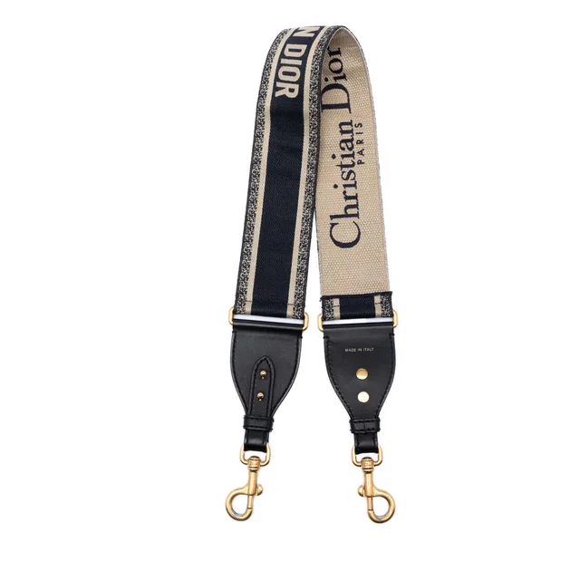 Blue Dior Embroidered Canvas Bag Strap in Blue Canvas from Designer Revival, photo 2 of 2