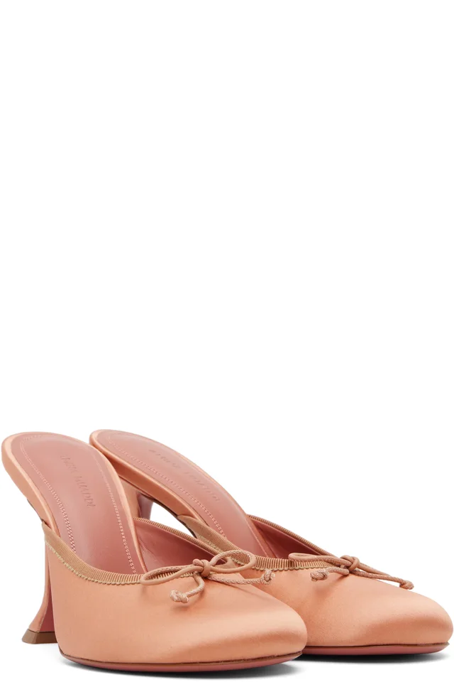 Amina Muaddi Beige Lila Slipper 95 Heels, photo 4 of 4 from SSENSE