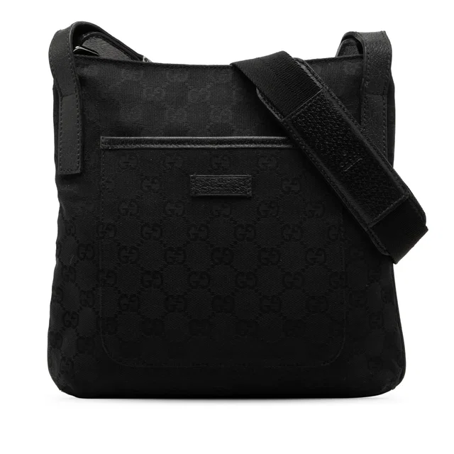 Black Gucci GG Canvas Crossbody in Black Canvas from Designer Revival