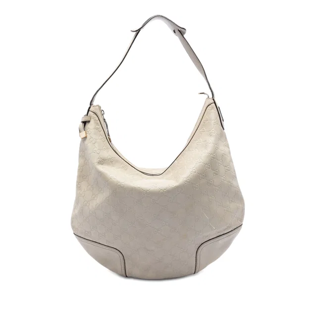 Beige Gucci Large Guccissima Princy Hobo in Beige Leather from Designer Revival