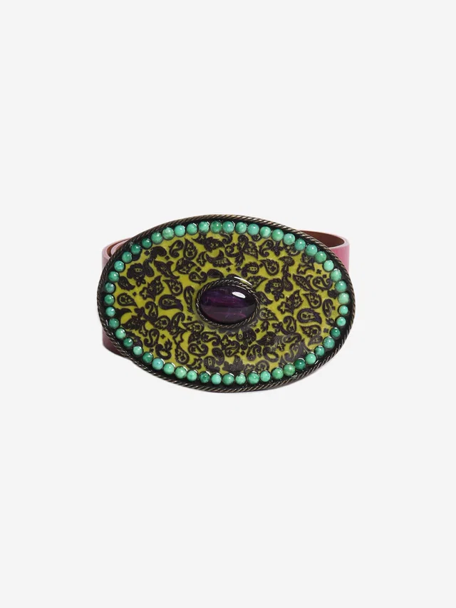 Etro Pink stone buckle belt in Pink Leather from Sign of the Times
