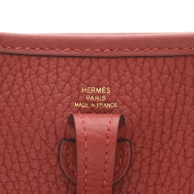 Hermès Evelyne 16 cm shoulder bag in red ‘Clémence Rouge H’ calfskin in Burgundy Clemence leather from Collector Square, photo 2 of 2