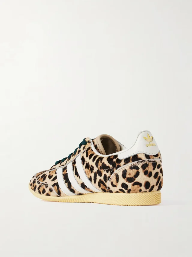 ADIDAS ORIGINALS Japan leather-trimmed leopard-print calf hair sneakers in leopard print 40% Leather 40% Textile fibers 20% Rubber, photo 3 of 4 from NET-A-PORTER (Canada)