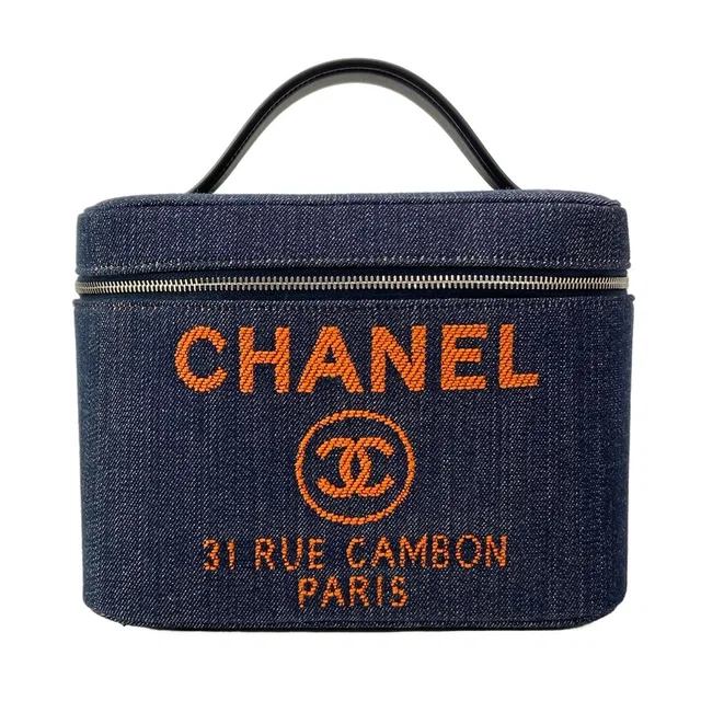 Chanel Vanity Bag Deauville Navy in Navy Denim from The Reluxe