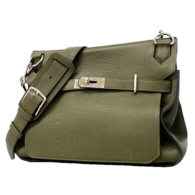 Hermès Shoulder Bag Jypsiere 34 Taurillon Clemence Canopi Silver in Silver Clemence leather from The Reluxe