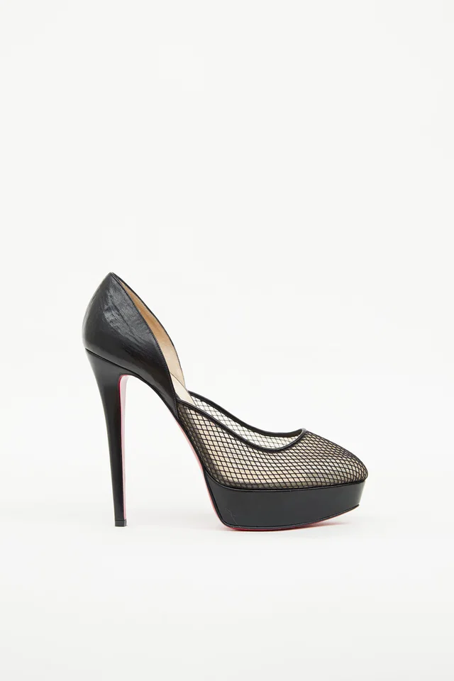 Christian Louboutin Fishnet Aragna Platform in Leather from VSP Consignment