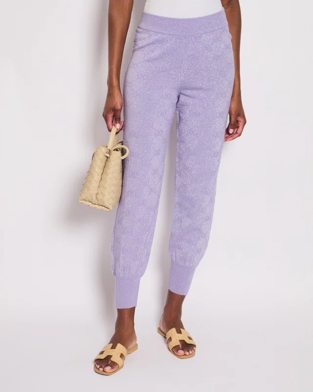 Gucci Lilac GG Metallic Print Jogging Pants Size IT 38 (UK 6) in Purple from Sellier