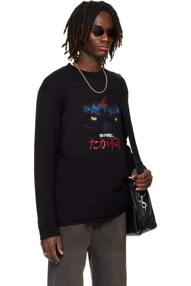 LU'U DAN SSENSE Exclusive Black Wadded L/S T-shirt, photo 2 of 4 from SSENSE