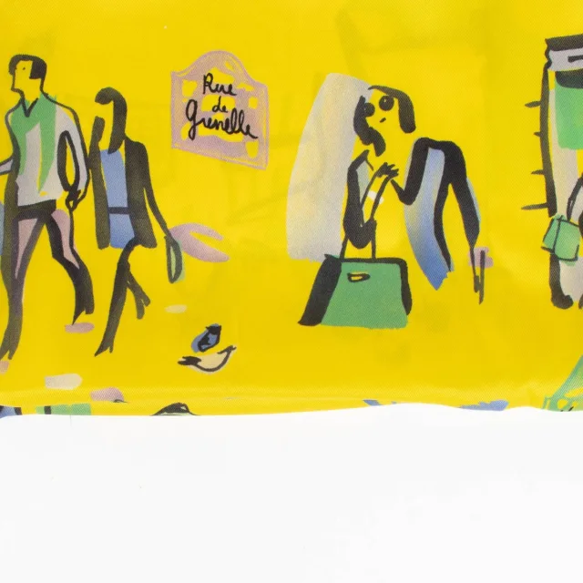 Hermès Rendez-Vous Rive Gauche Silk Carré 70 Scarf in Yellow Silk from Labellov, photo 2 of 2