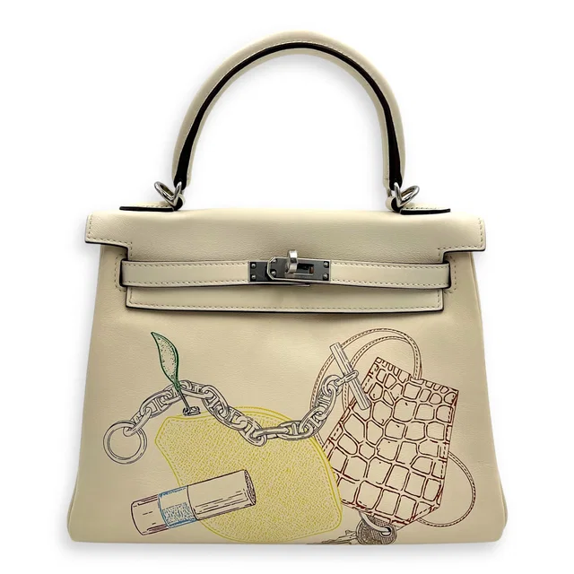 Hermès Kelly In and Out 25 Nata Top Handle Bag in Swift leather from Luxury Promise