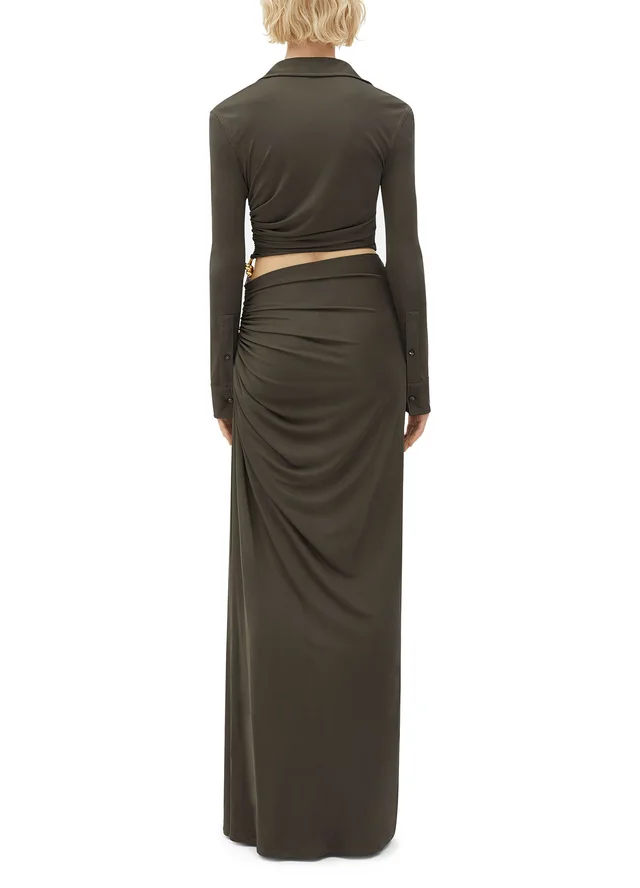 BOTTEGA VENETA Long flowing dress in viscose in Green 100% viscose, photo 7 of 7 from 24S (Canada)
