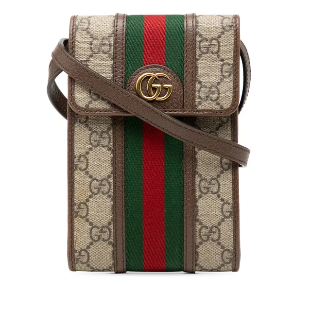 Beige Gucci Mini GG Supreme Web Ophidia Crossbody in Beige Coated canvas from Designer Revival