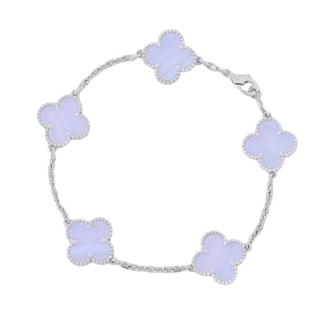 Van Cleef & Arpels Vintage Alhambra 5 Motif BraceletVCARD34700 18K White Gold in White from GALLERY RARE
