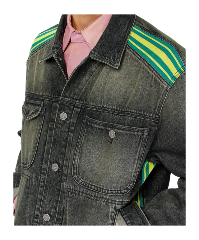 Diesel trucker jacket with striped-shoulder bands, photo 4 of 4 from SENSER